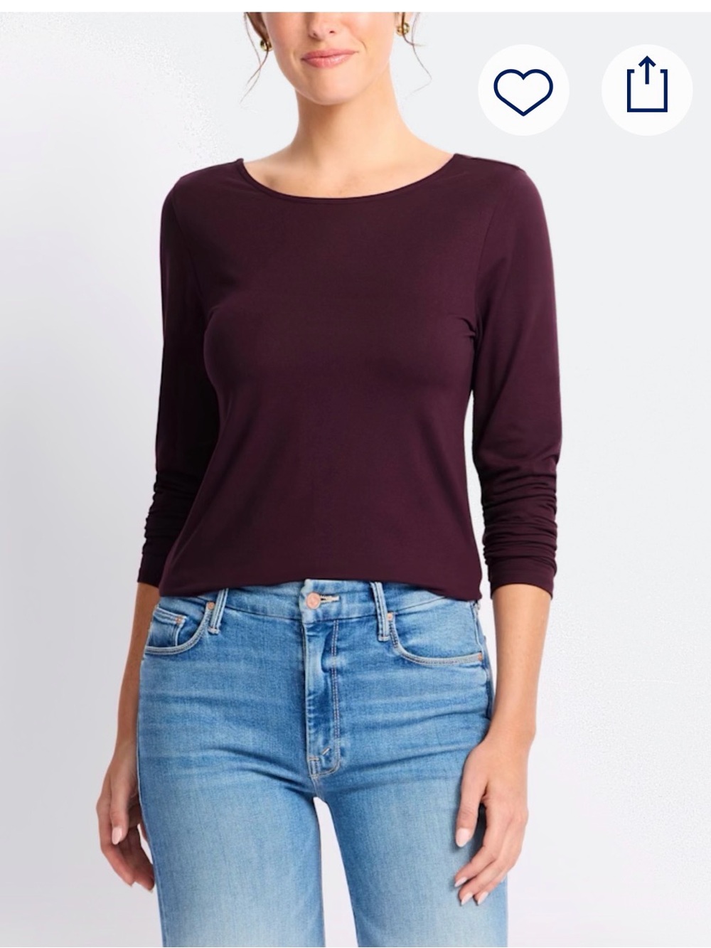 Antonio Luxe jersey Long-Sleeve Top - Deep Plum